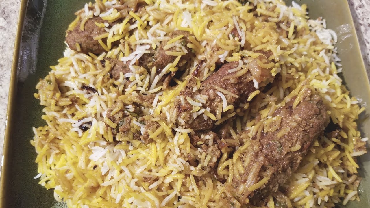 Chicken Seekh Kabob Briyani Recipe